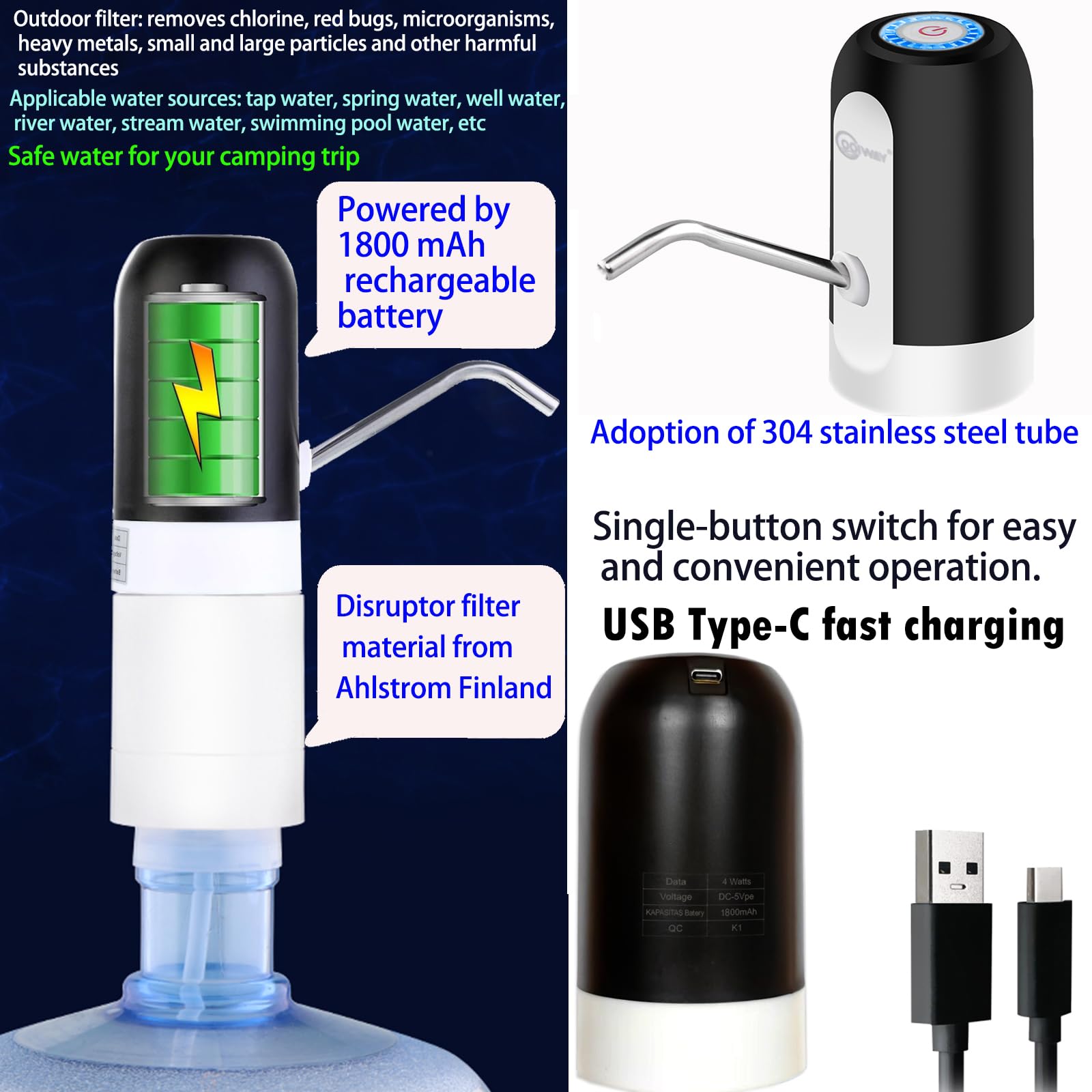 CoolWAY dispensing water into glass showing clean flow and hands-free convenience benefit