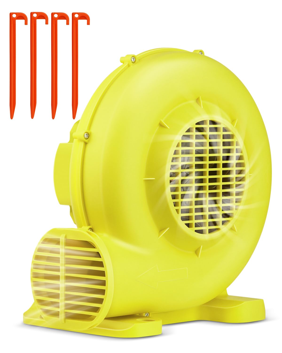 CooTentler blower front view showing compact design and fast inflation benefit