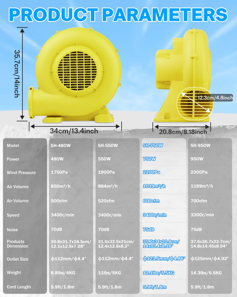 CooTentler blower connected to a bounce house inflating quickly for faster event setup
