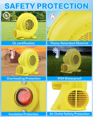 CooTentler blower inflating a bounce house quickly for event efficiency
