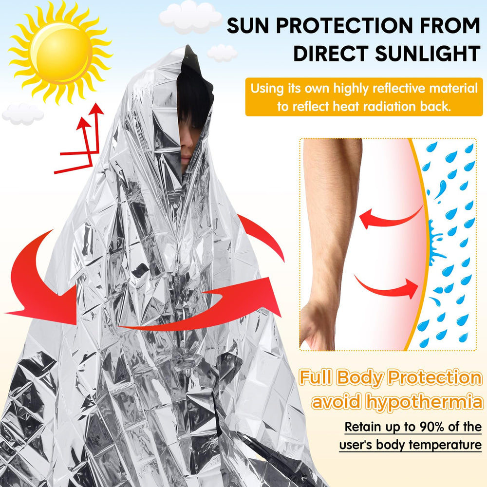 Copkim open blanket flat lay showing full 83x55 inch coverage and reflective surface