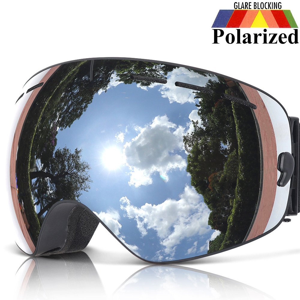 COPOZZ close-up of polarized silver lens highlighting glare reduction benefit