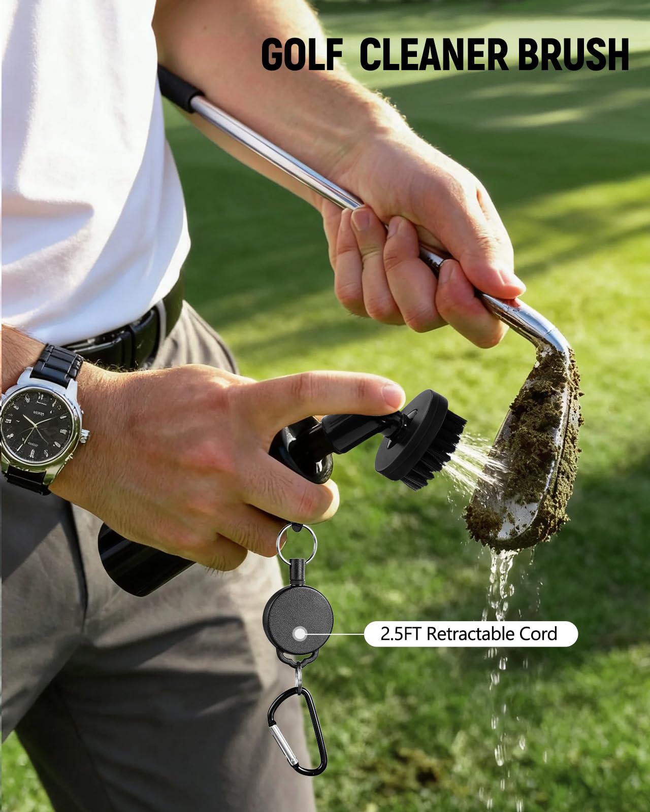 Coralogo cleaning brush with squeeze reservoir cleaning clubs on the go