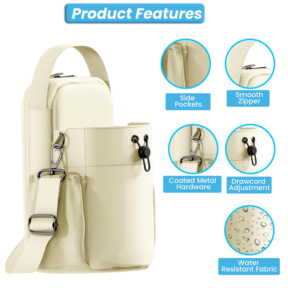 CORDOBA & CO. crossbody strap on shoulder demonstrating comfortable, low‑bounce carry benefit
