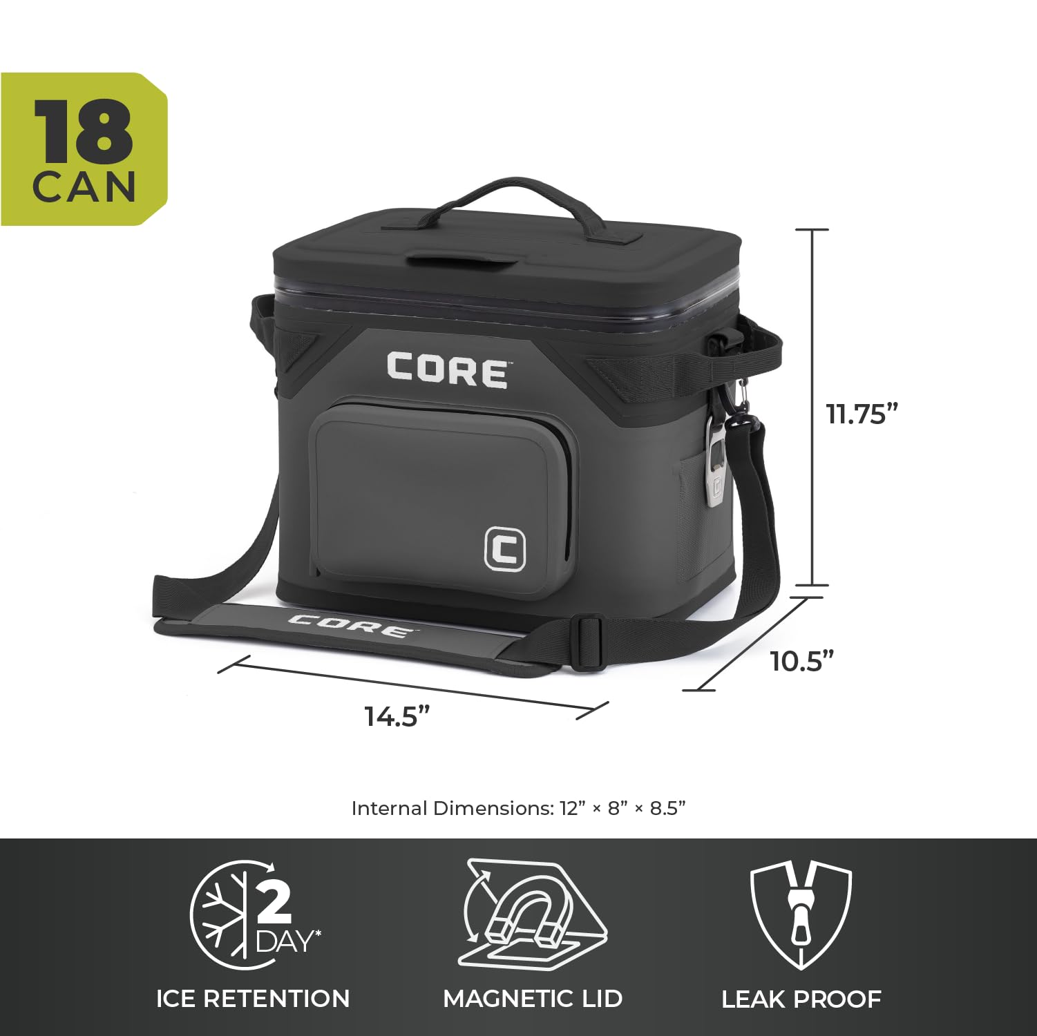 CORE side stretch pockets holding bottles for organized, hands-free storage