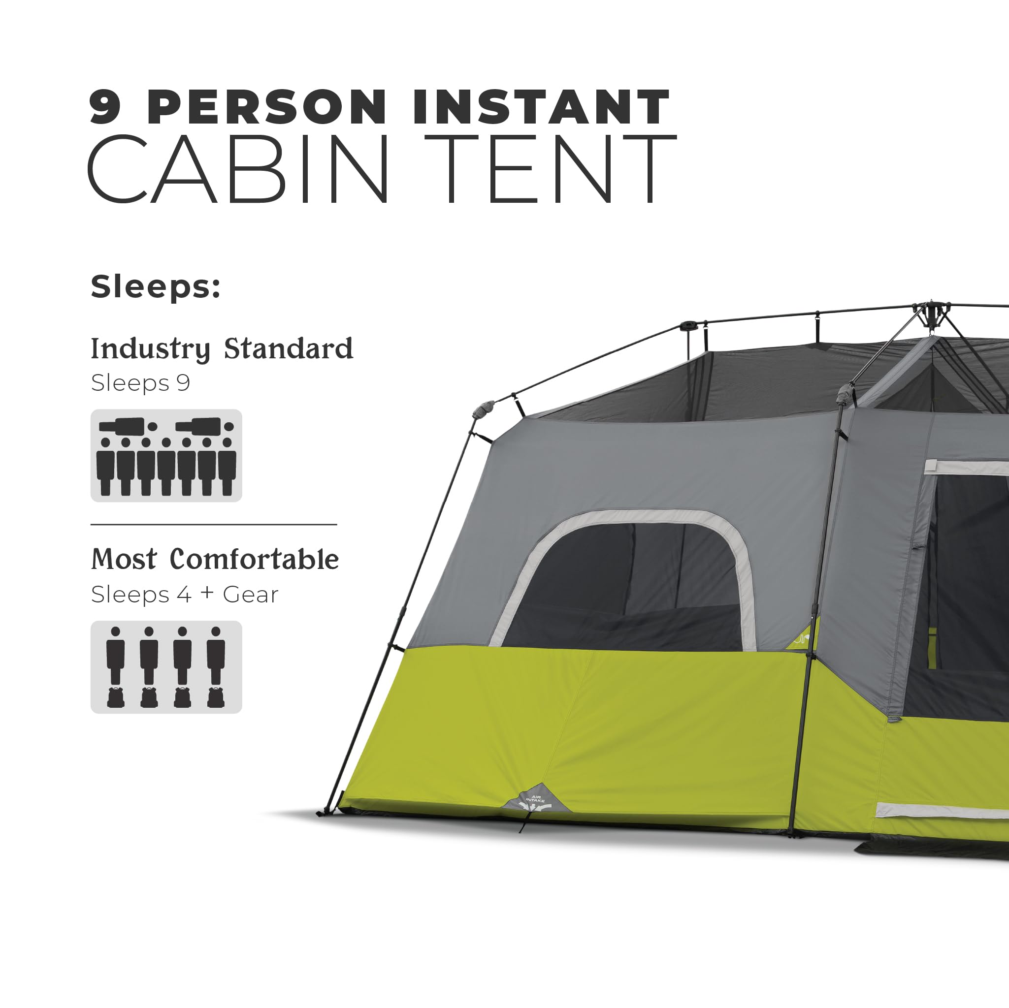CORE interior wide view with two queen airbeds demonstrating sleeping capacity