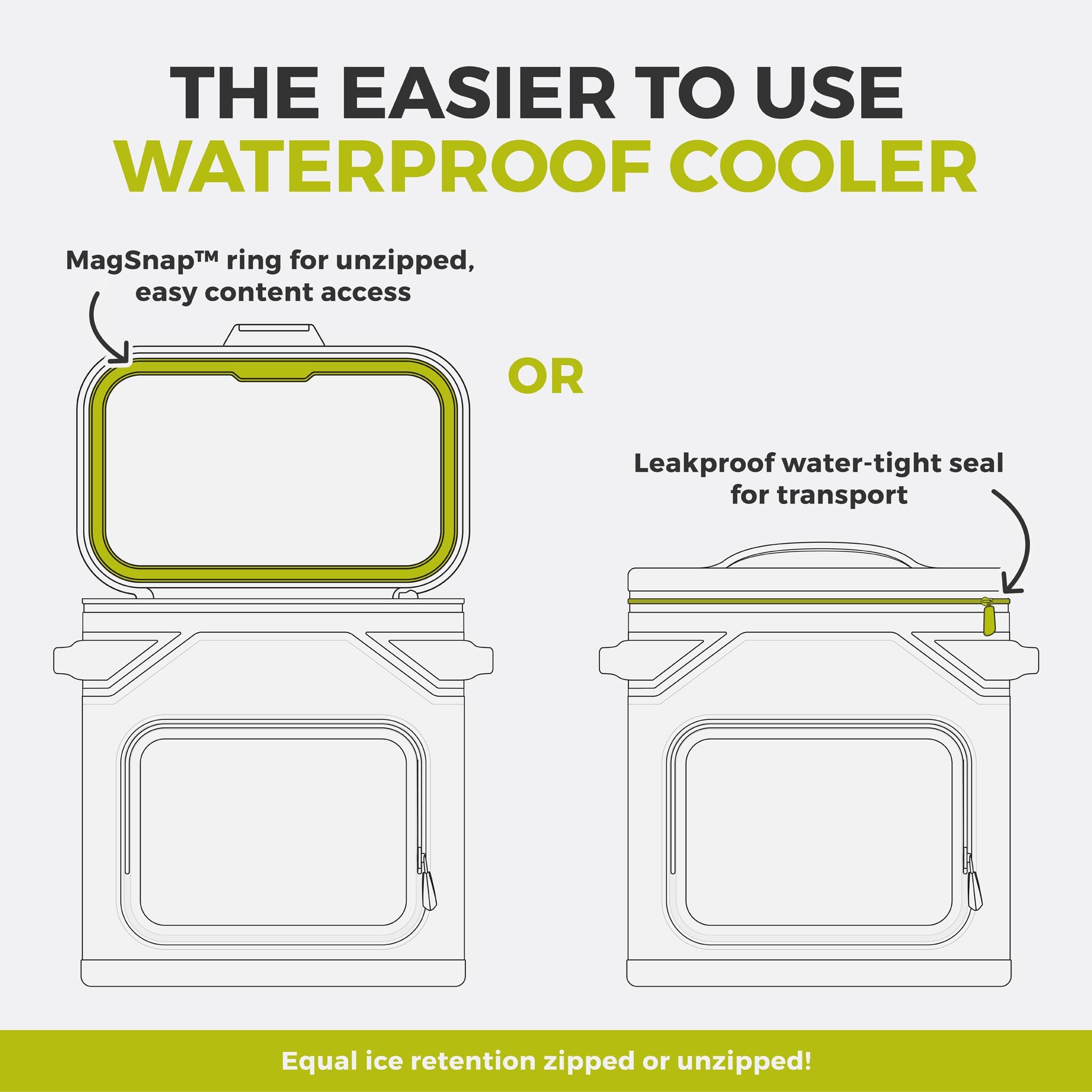 CORE open cooler interior showing insulation and capacity to keep items cold