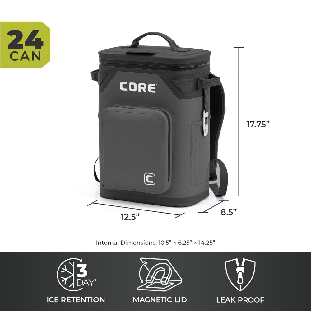 CORE side stretch pockets holding bottles for convenient quick access