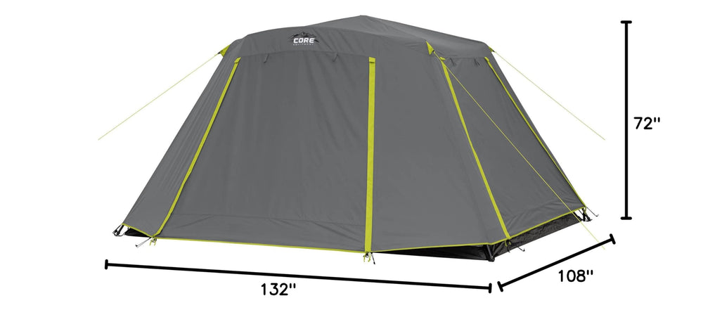 CORE tent next to hiking backpack showing size and portability benefit