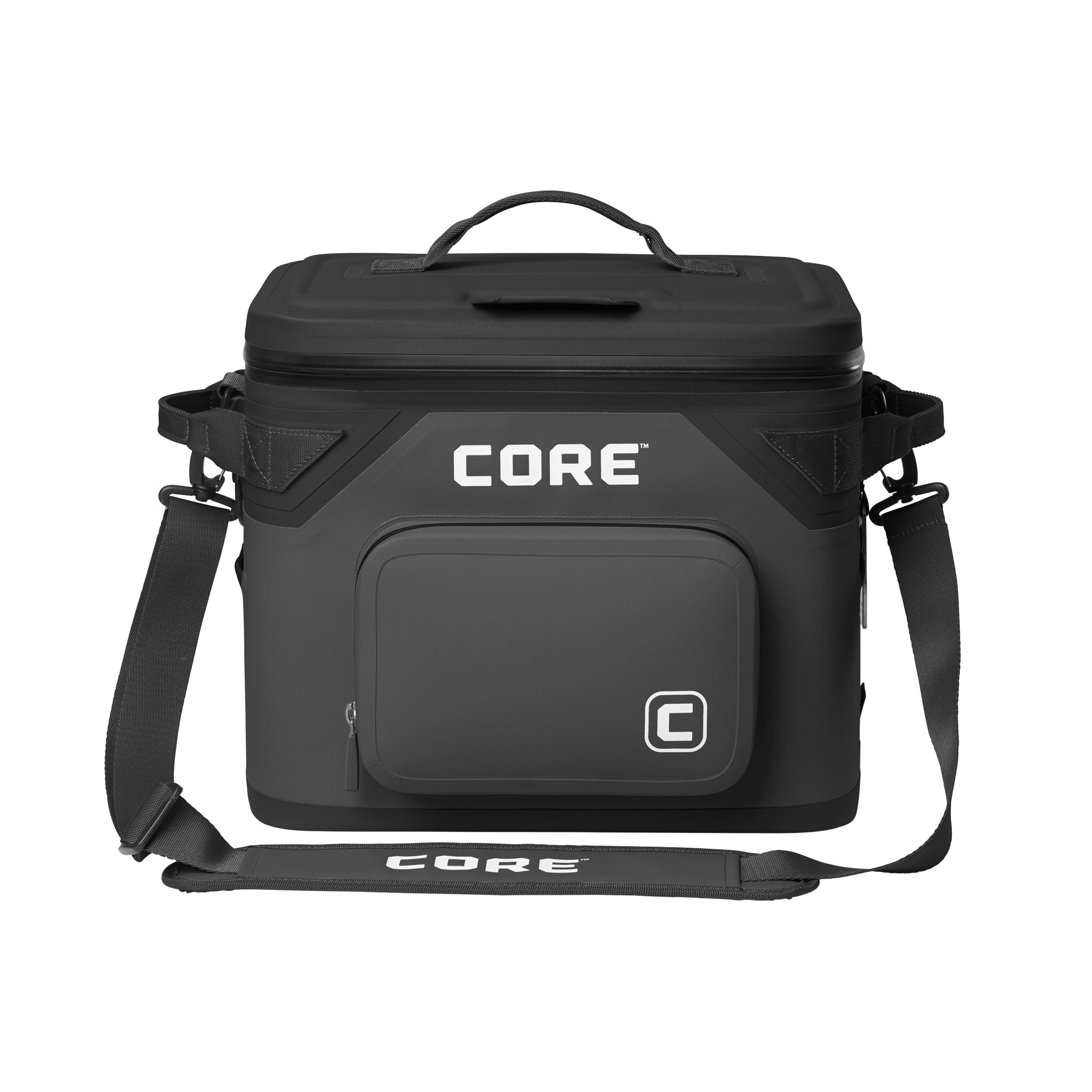 CORE front view showing cooler shape and durable exterior, ideal for travel