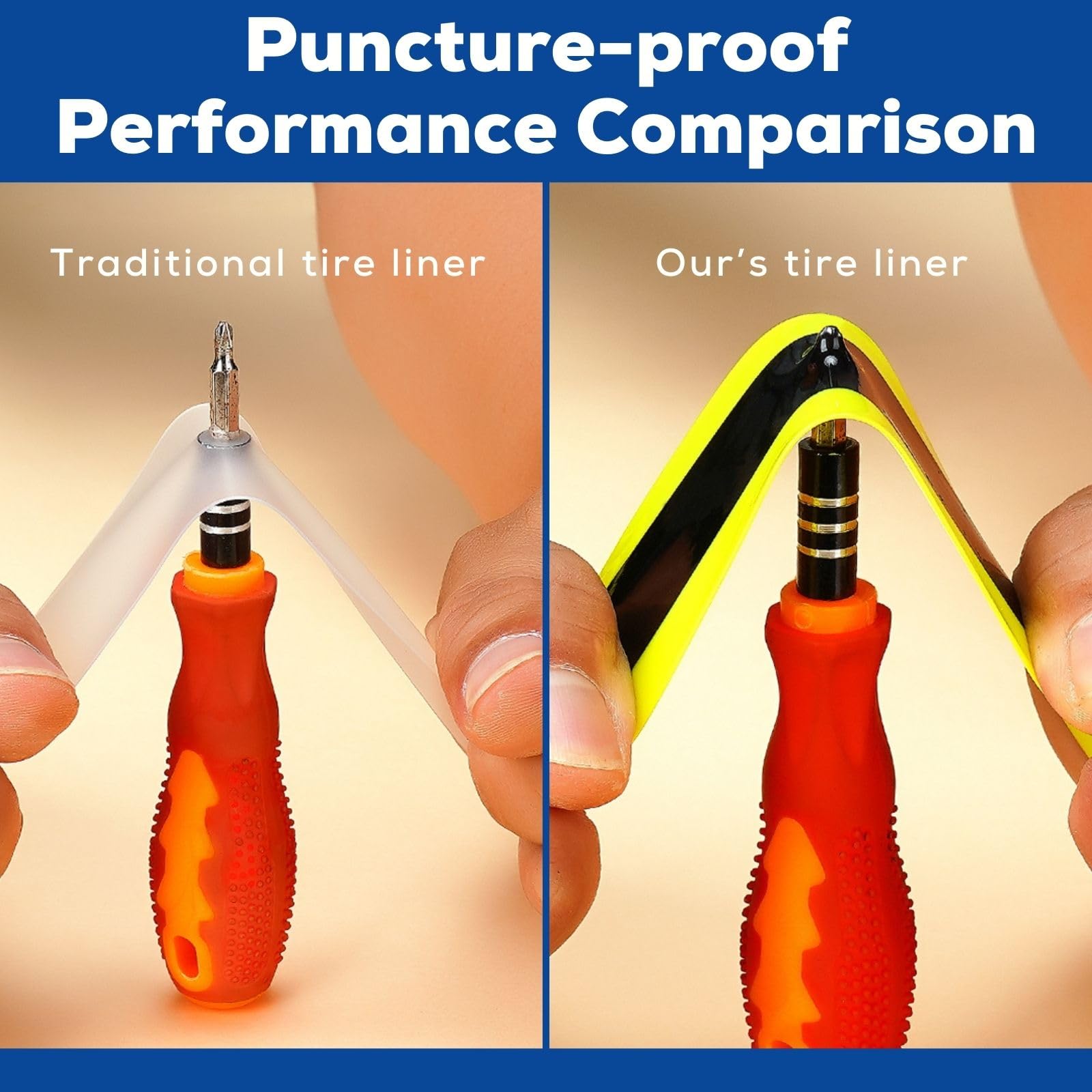 corki liner mounted inside tire demonstrating secure fit benefit