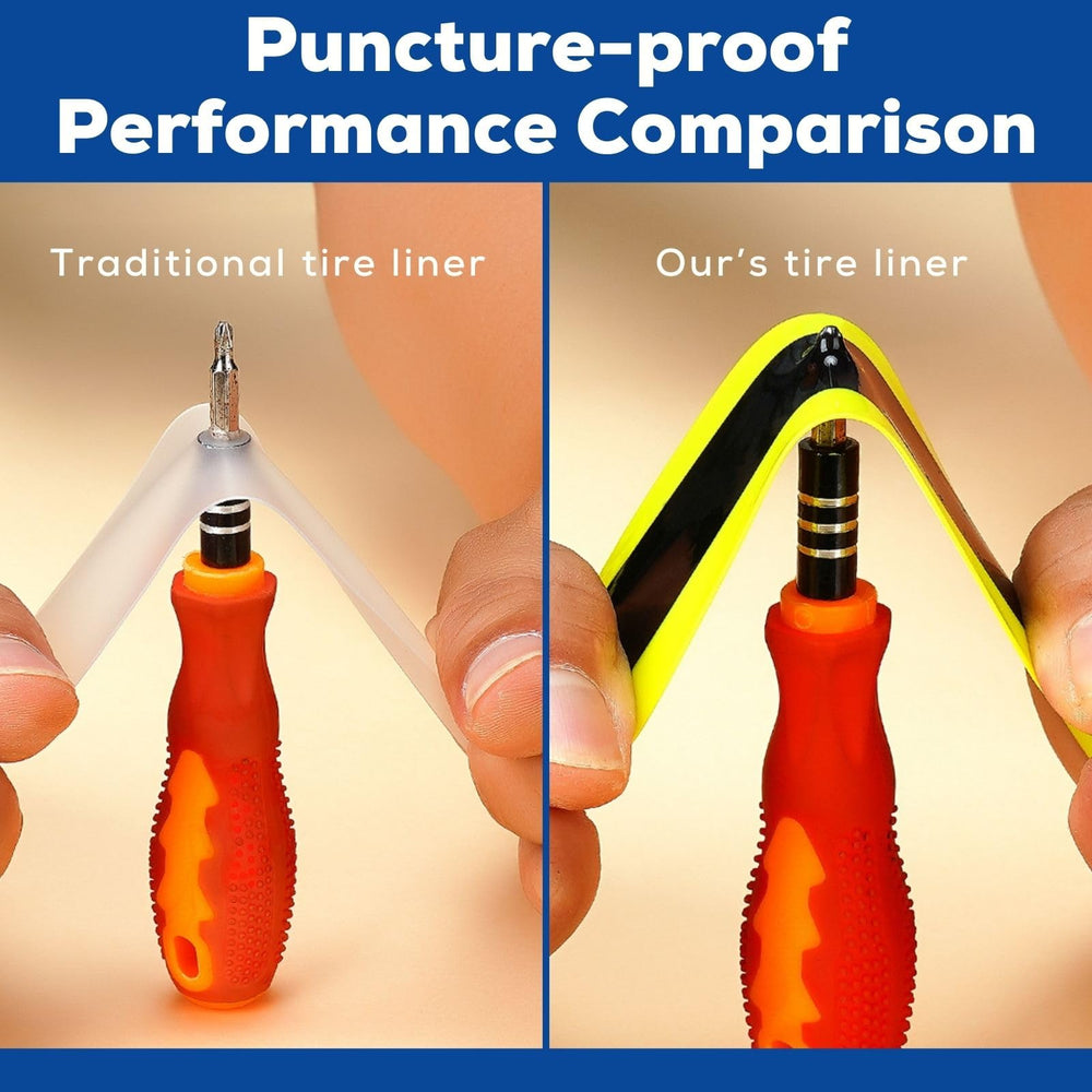 corki liner mounted inside tire demonstrating secure fit benefit