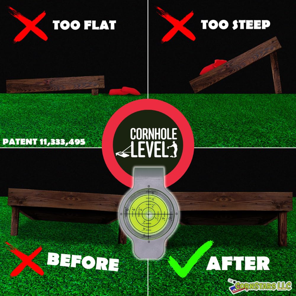 CornStars in use on backyard cornhole board for stable gameplay benefit
