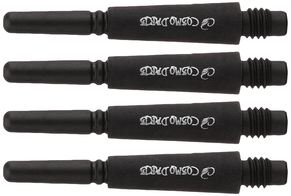 コスモダーツ carbon spinning shaft front view shows durable design and easy swap benefit