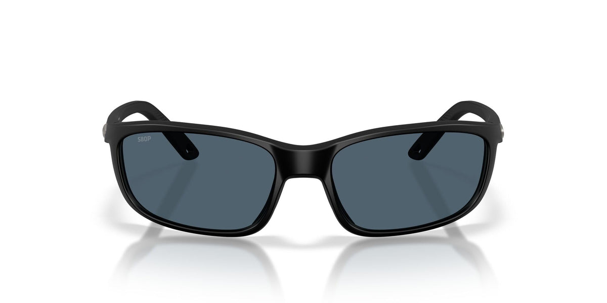 Costa Del Mar Brine II front view matte black frame shows coverage and protection