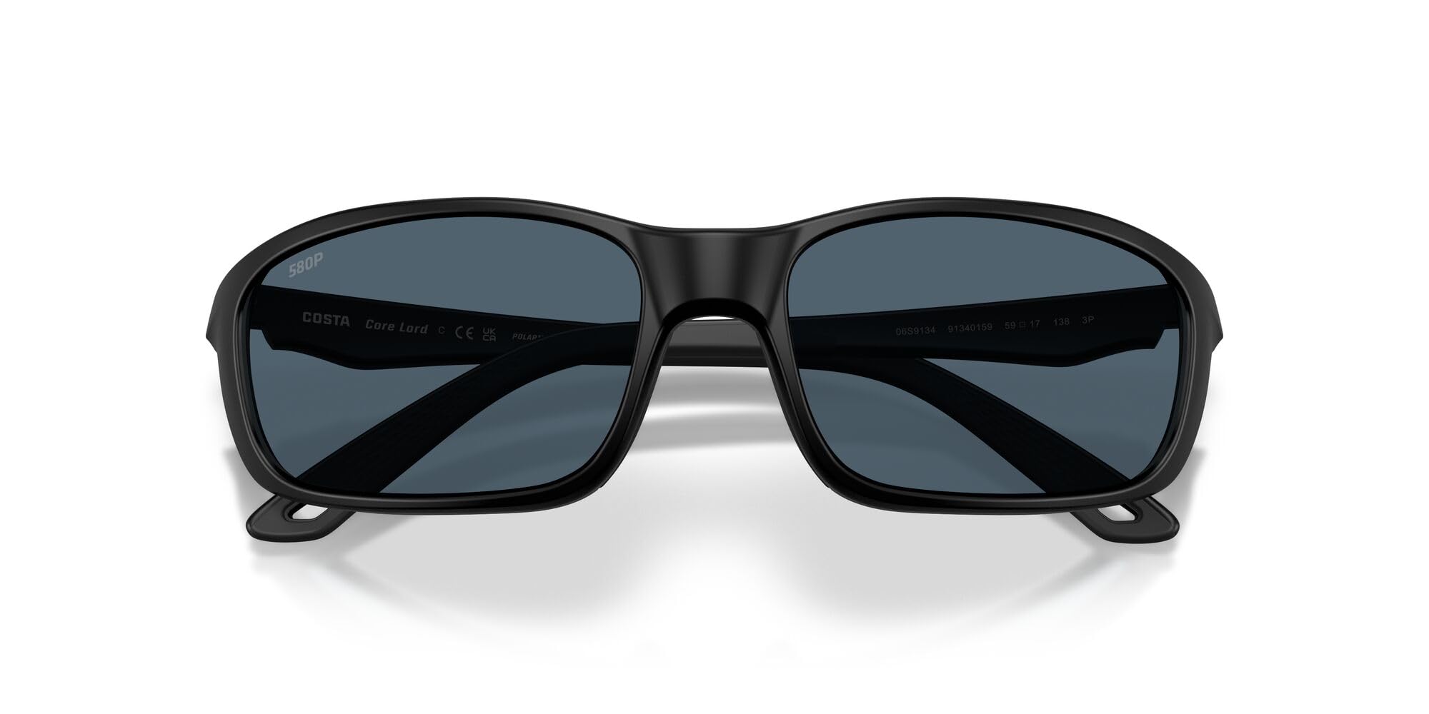 Costa Del Mar Brine II worn on head to show large-fit 59 mm lens scale