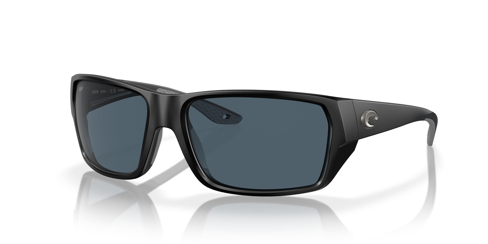 Costa Del Mar Tailfin lens close-up highlighting 580P polarization for reduced glare