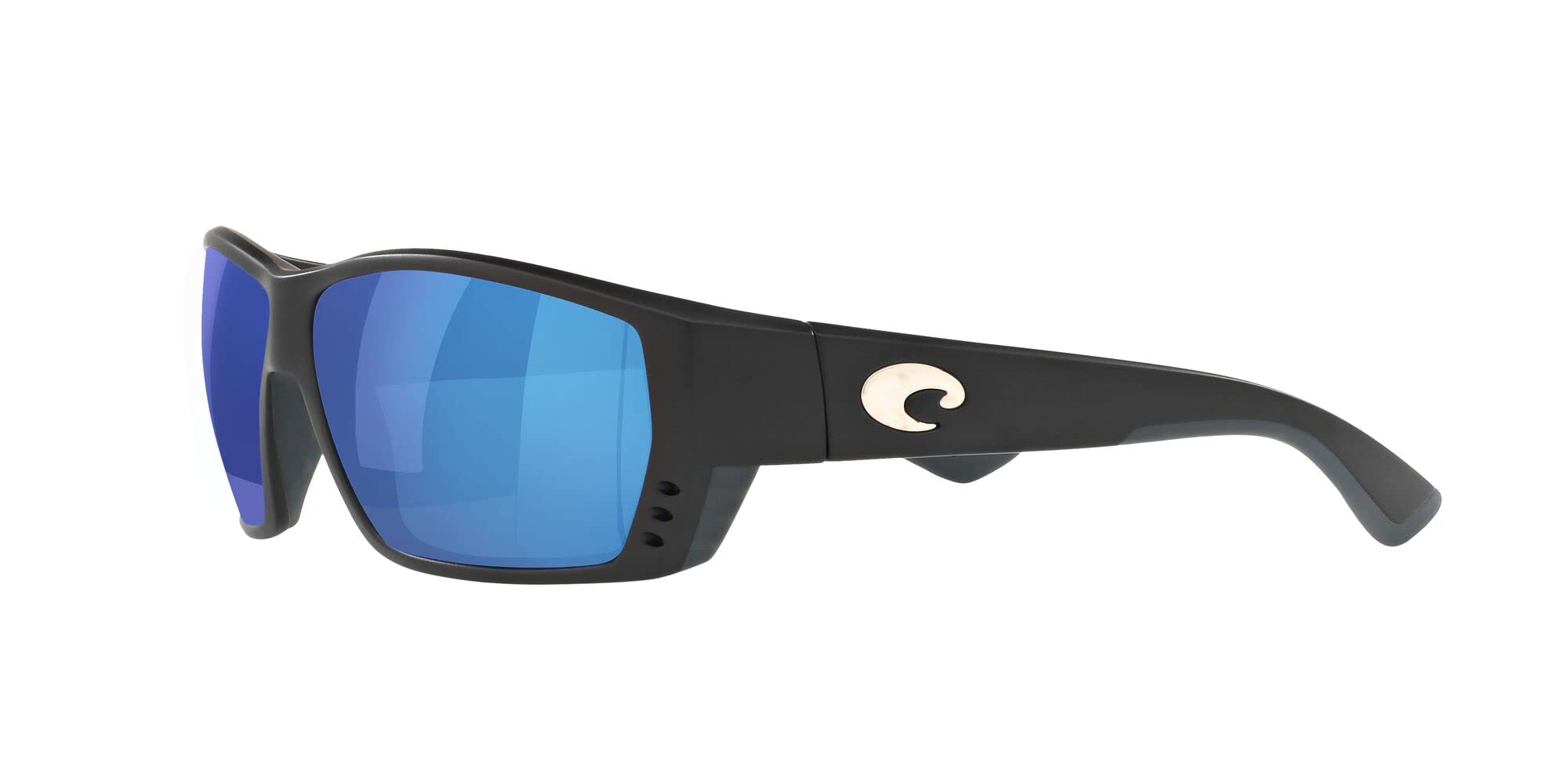 Costa Del Mar side profile of frame showing rectangular fit and secure coverage for active wear