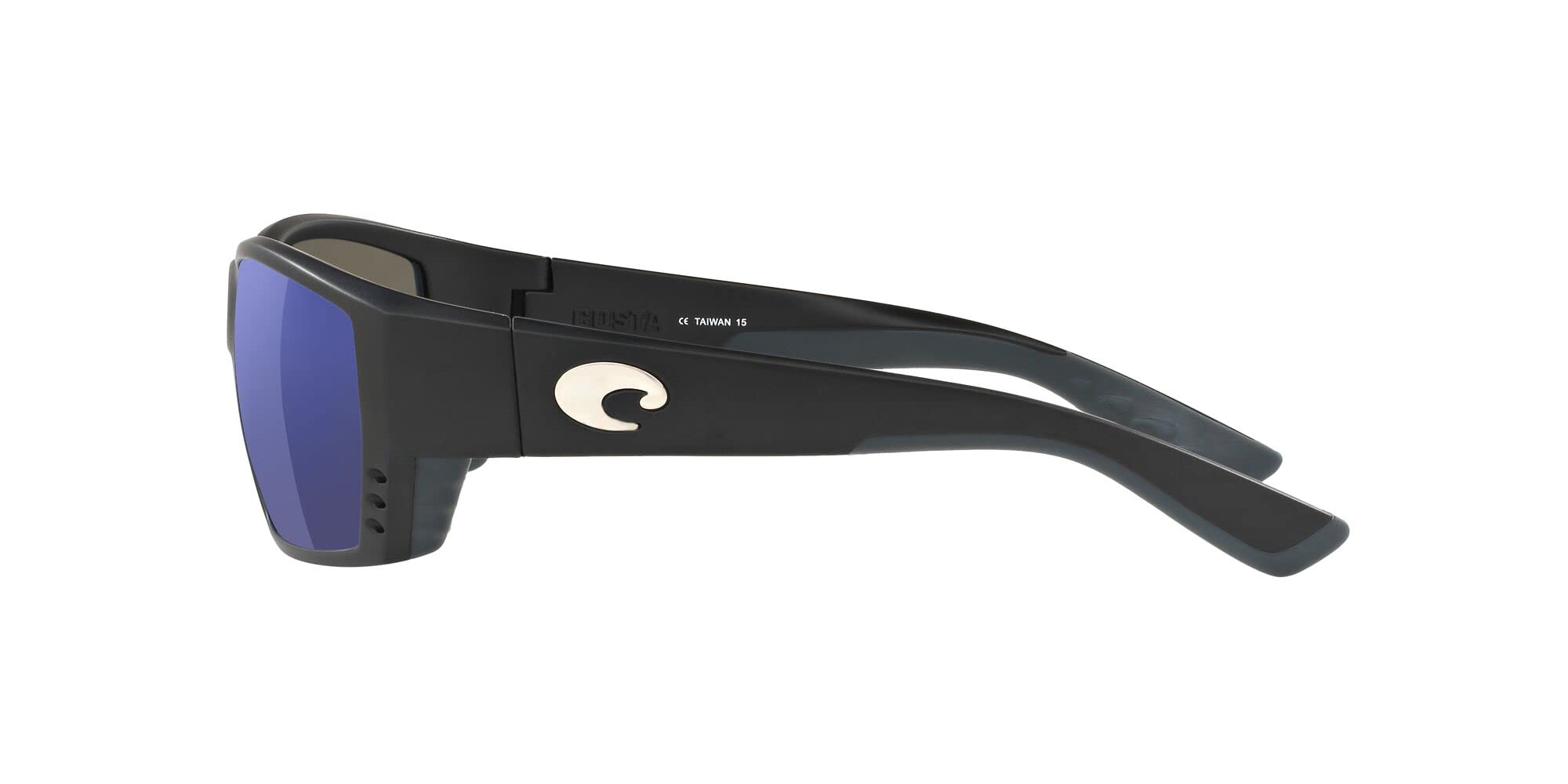 Costa Del Mar sunglasses held in hand to show 62 mm lens scale and comfortable sizing advantage