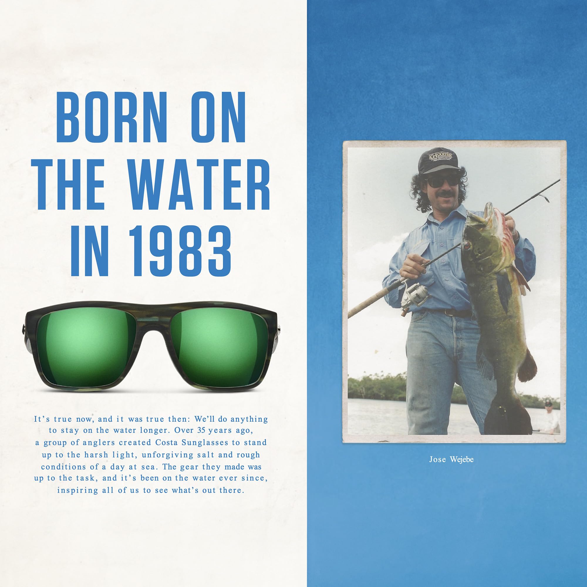 Costa Del Mar included protective case and microfiber cloth for safe storage and easy cleaning