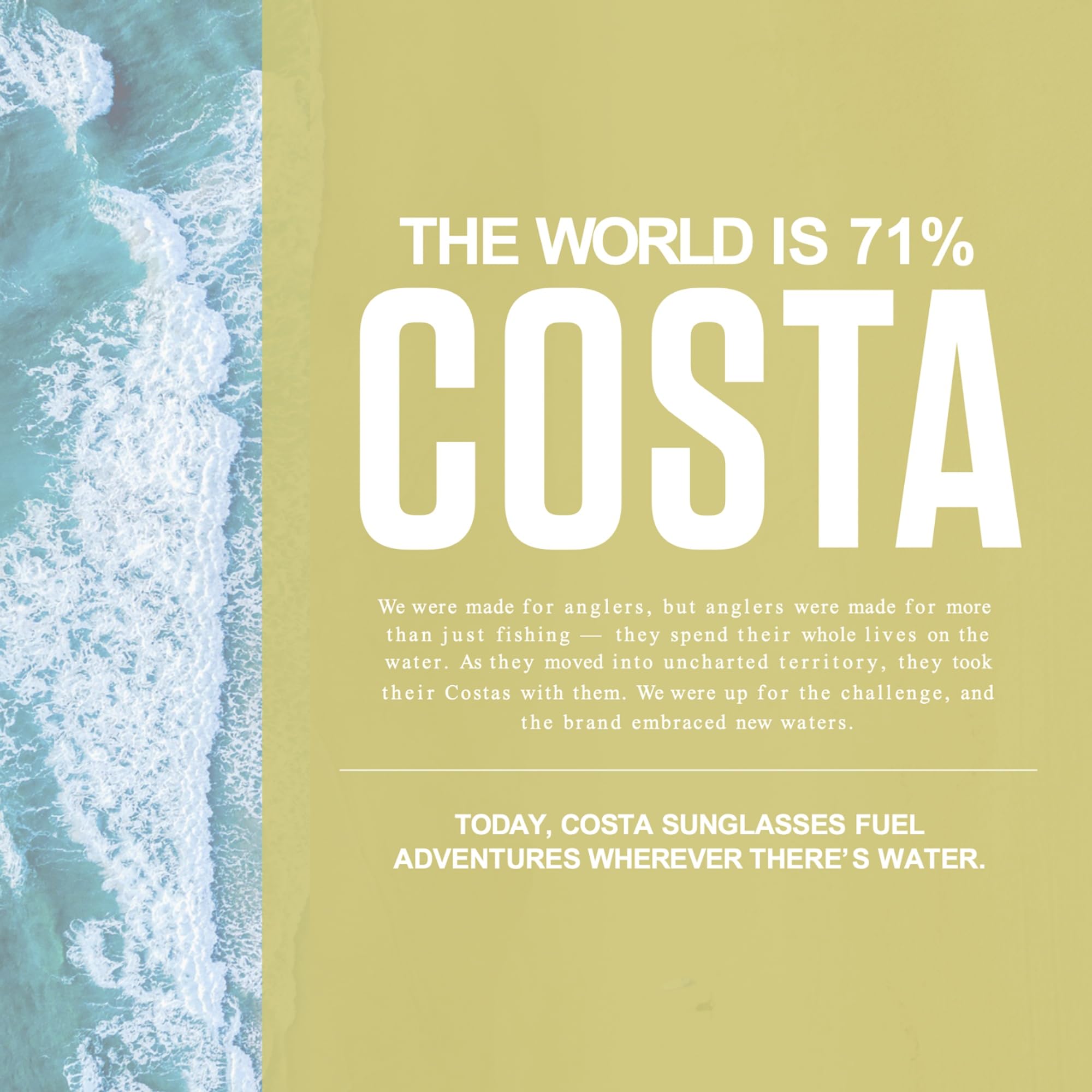 Costa Del Mar Panga II worn on beach demonstrating glare reduction and enhanced color contrast