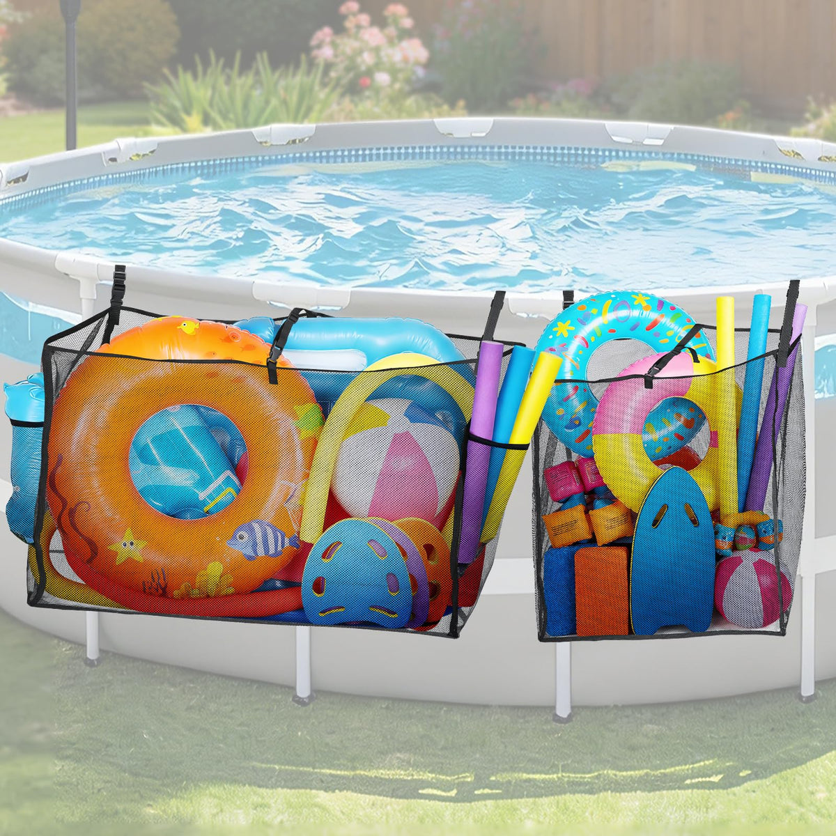 Cosweet front view showing both large and small nets, organizes floats