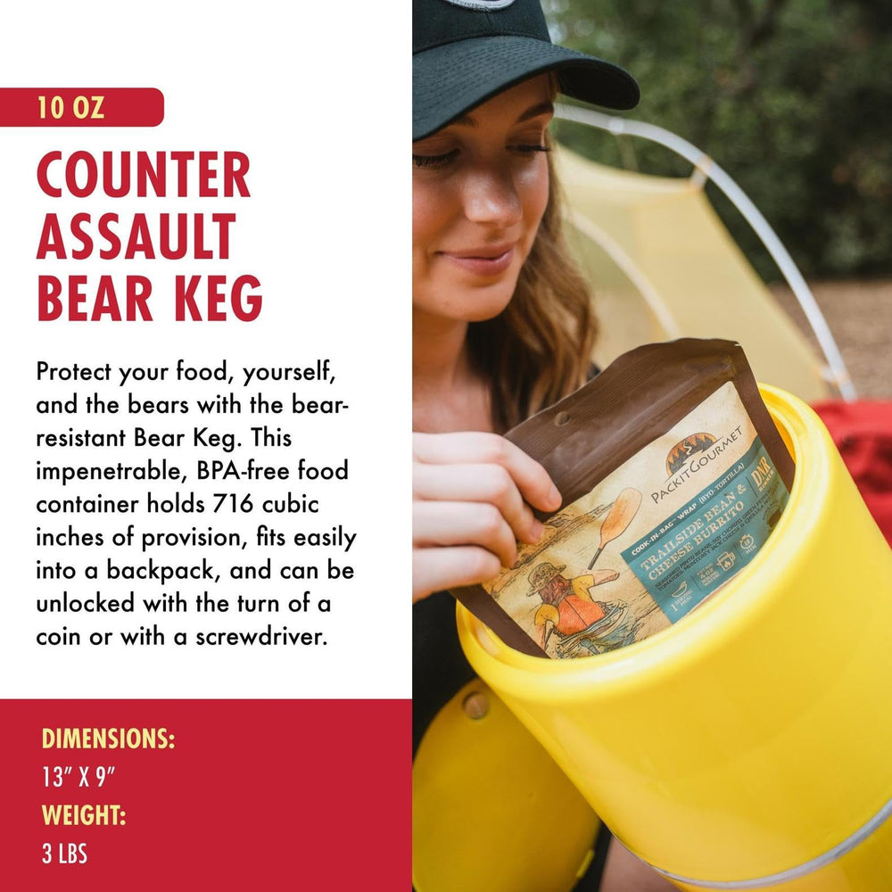 Counter Assault open canister showing 716 cubic inch capacity and organized storage
