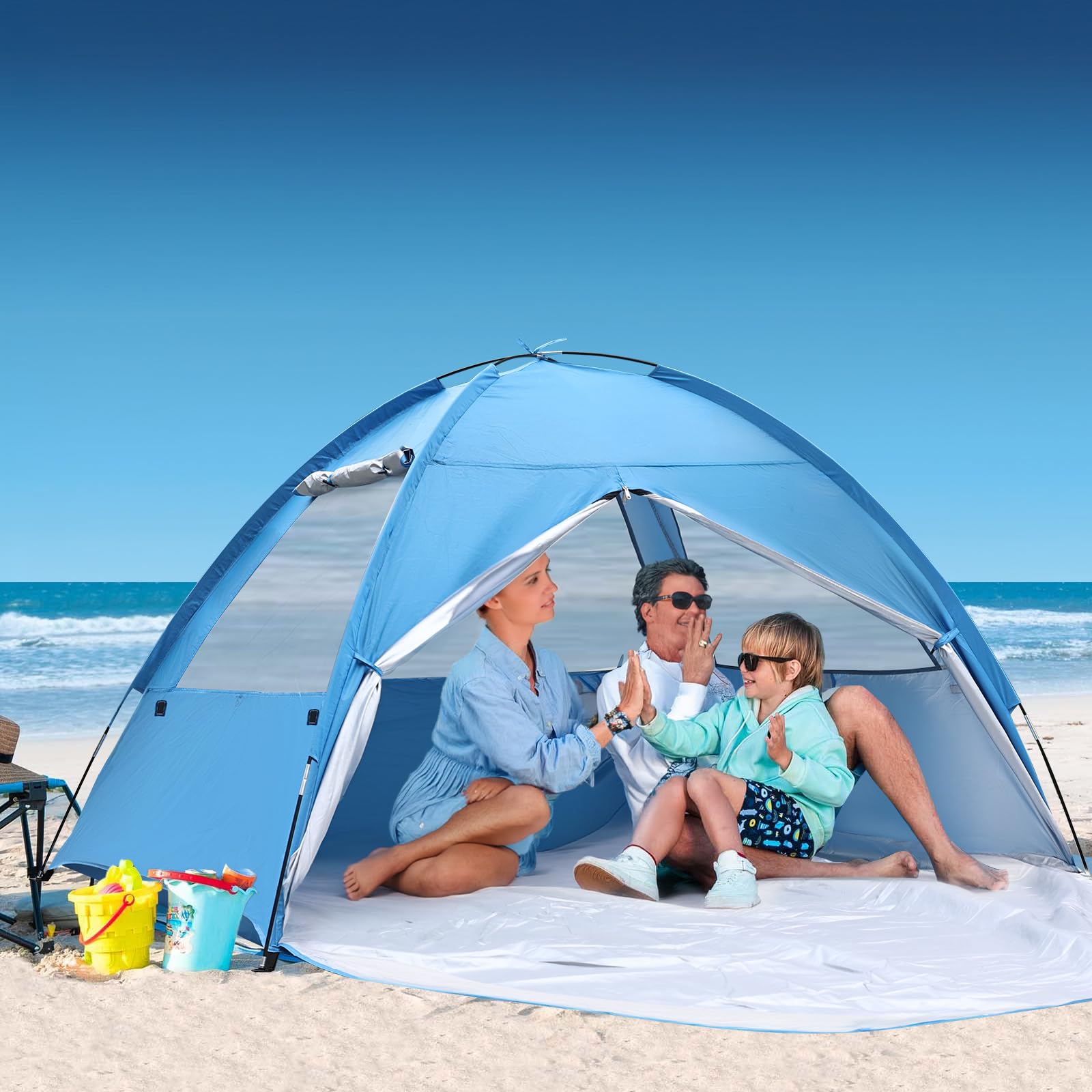 covacure fabric close-up with UPF label showing sun protection benefit