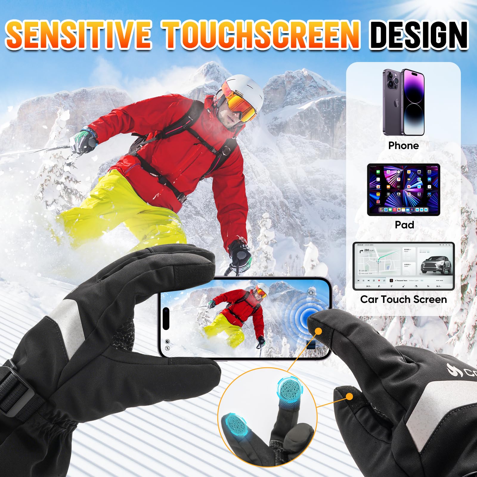 COZII waterproof shell close-up repelling snow and wind