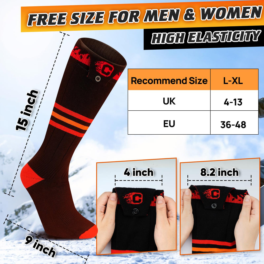 COZII heated socks detachable 5000mAh battery closeup for long runtime