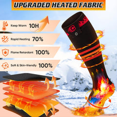 COZII heated socks worn while hiking providing sustained outdoor warmth