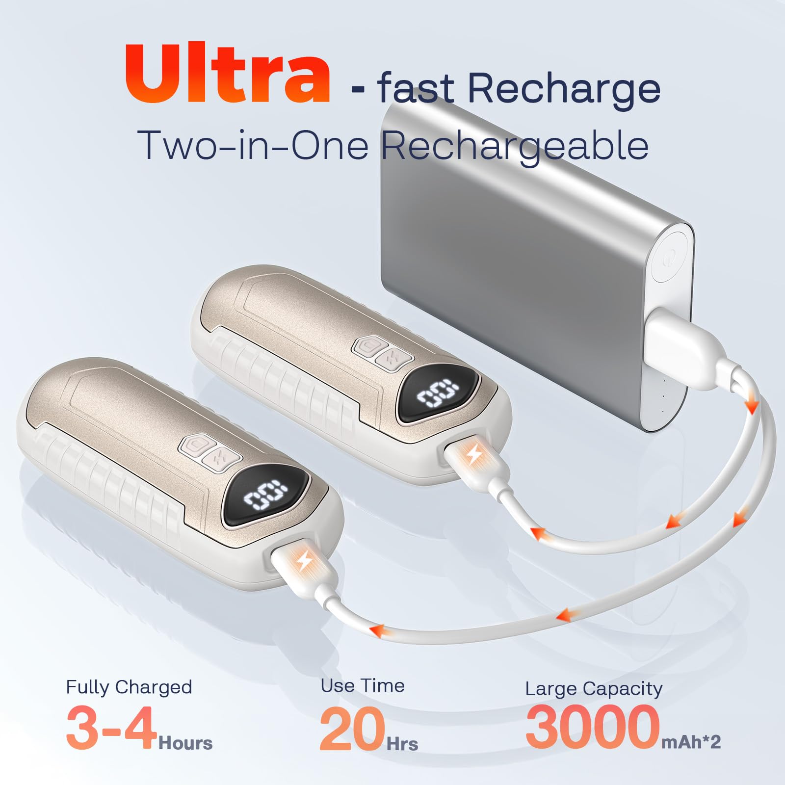 Cozyverge USB-C charging cable connected, promotes fast convenient recharging benefit