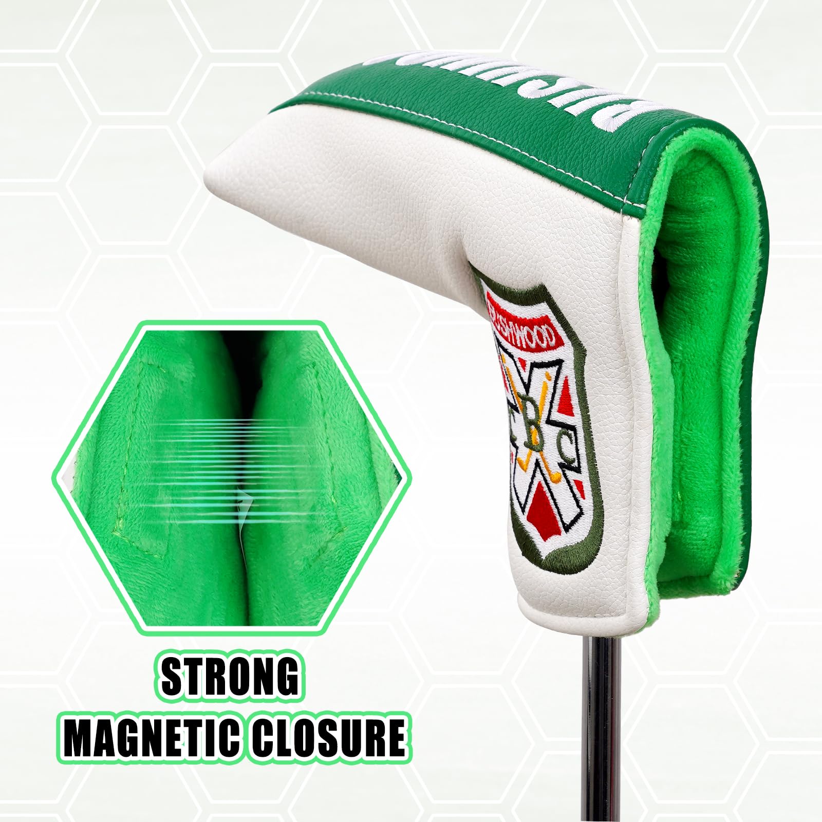 CRAFTSMAN GOLF heavy fur pile lining close-up protecting putter finish and cushioning impact