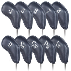 CRAFTSMAN GOLF front view of blue headcovers showing polished look and protection