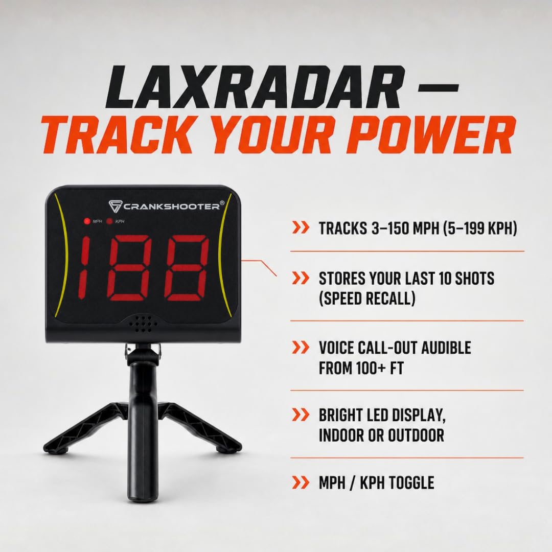 CRANKSHOOTER radar measuring a lacrosse shot providing immediate performance data