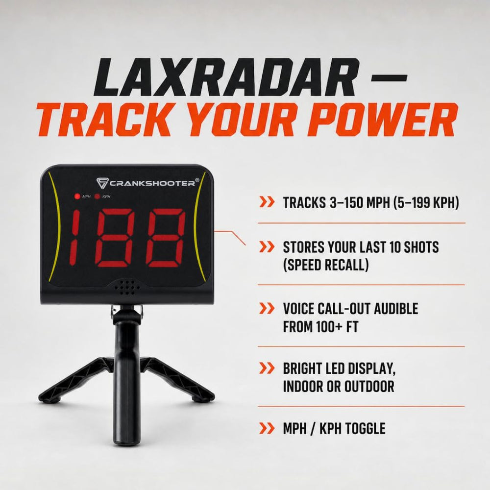 CRANKSHOOTER radar measuring a lacrosse shot providing immediate performance data