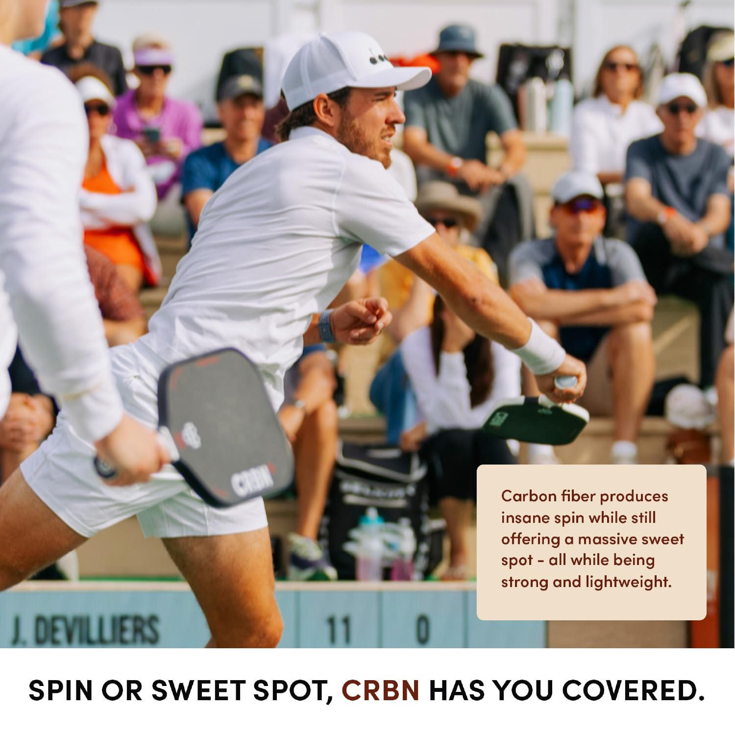 CRBN Pickleball with included neoprene cover protecting paddle during transport