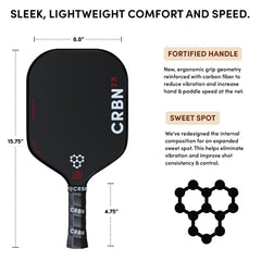 CRBN Pickleball 14mm core shown beside ruler to demonstrate responsive feel