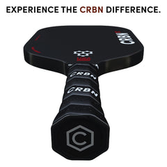 CRBN Pickleball handle close-up highlighting ergonomic grip for better control
