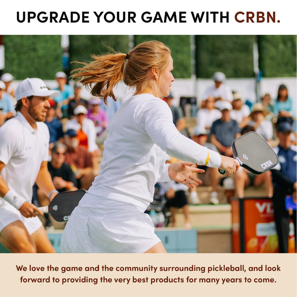 CRBN Pickleball on court lifestyle shot showing maneuverability and competition readiness