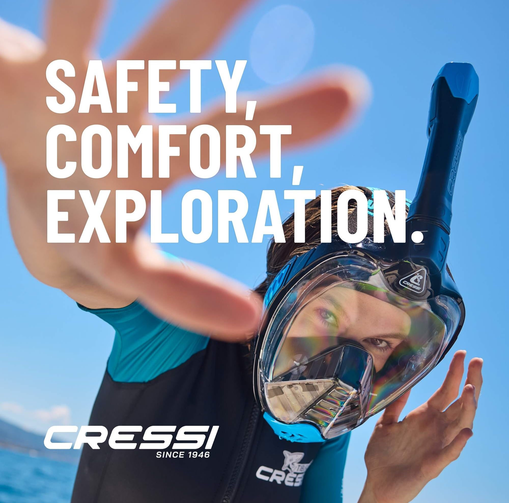 CRESSI Bali folded snorkel and mask packed compactly for easy travel benefit