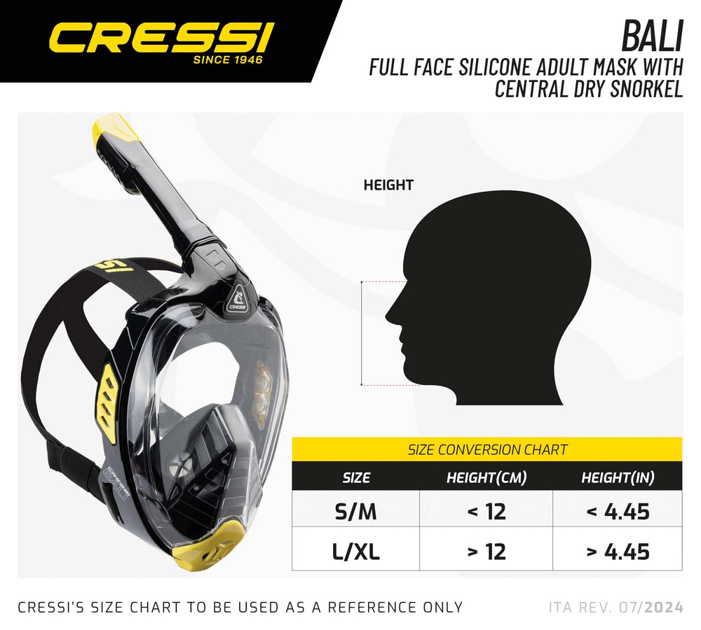 CRESSI Bali X-cross strap adjustment displaying stable secure fit benefit
