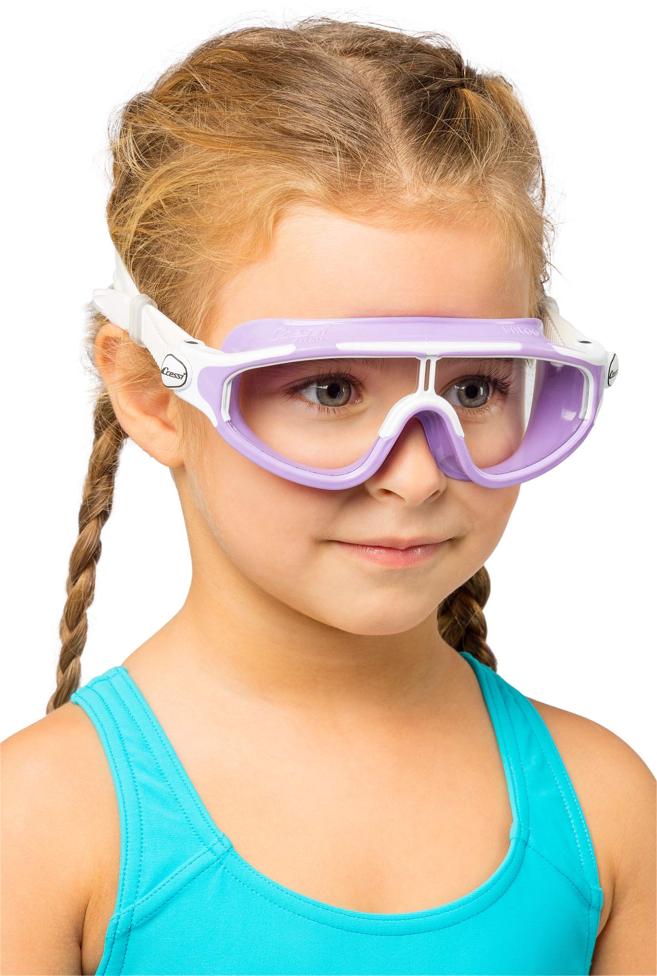 CRESSI Baloo on a child in pool demonstrating secure fit and visibility