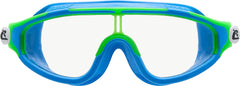 CRESSI Baloo front view showing light blue lime colors and full face fit benefit clarity