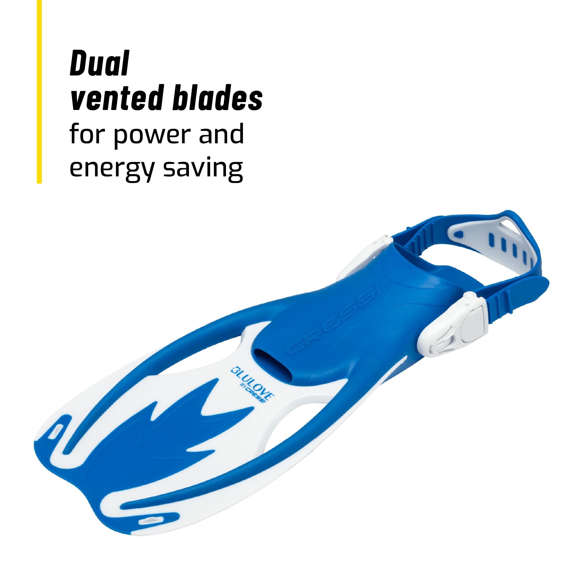 Cressi Rocks fins in use underwater showing steady propulsion and energy savings benefit