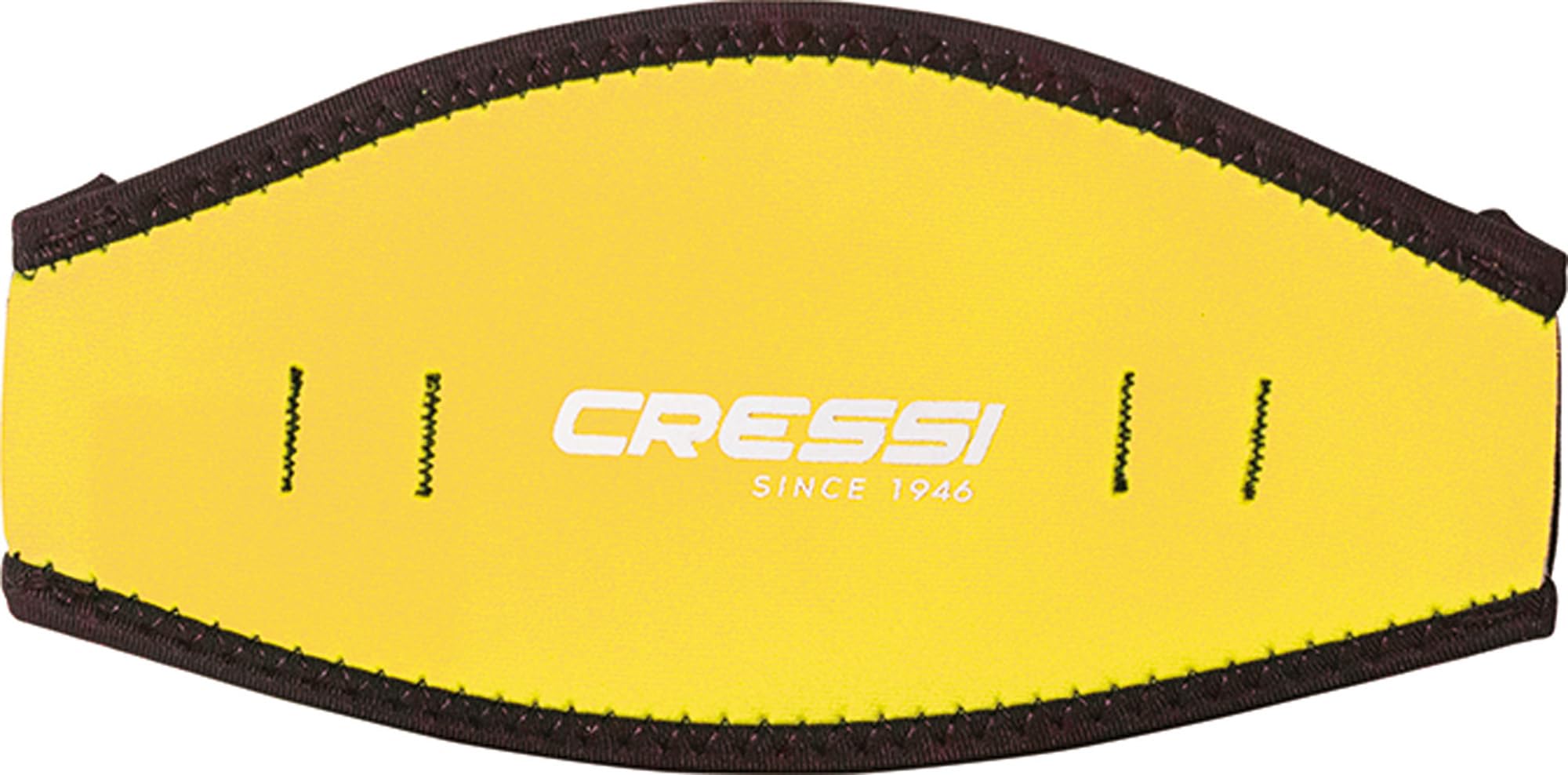 CRESSI neoprene strap cover front view showing yellow color and soft padding comfort