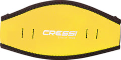 CRESSI neoprene strap cover front view showing yellow color and soft padding comfort