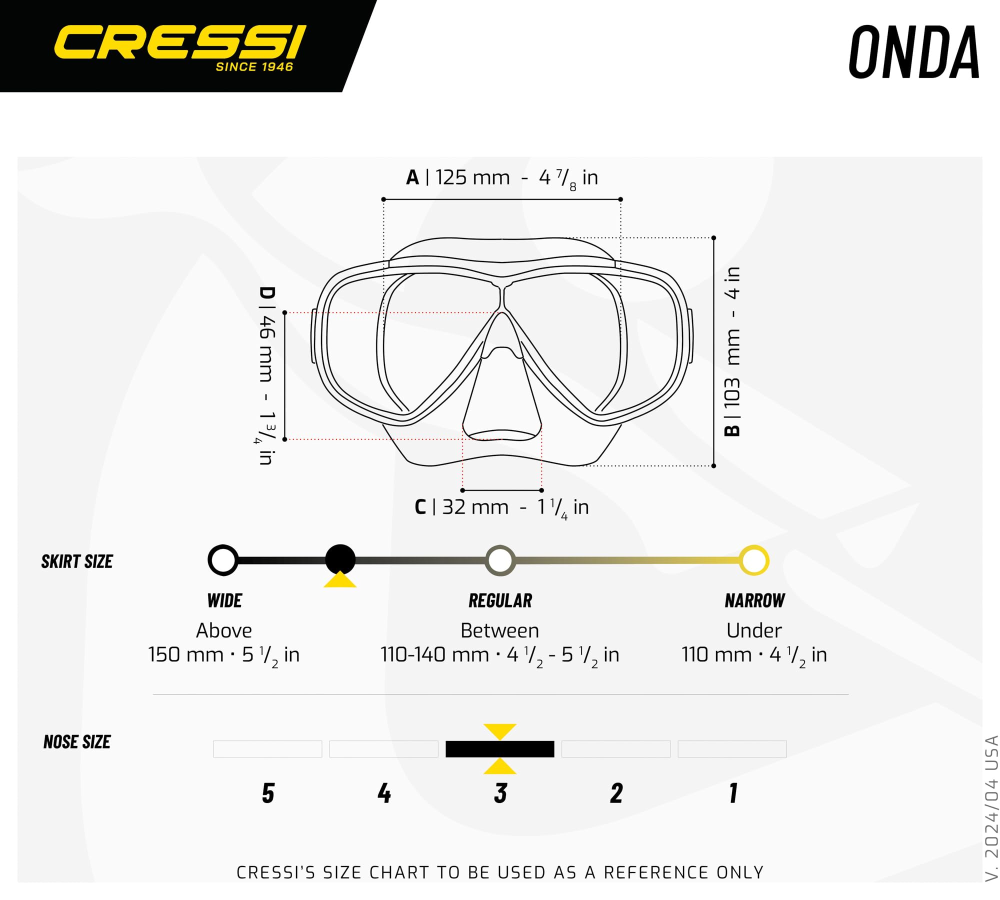 Cressi Onda quick-adjust buckle and strap detail for fast on-the-water adjustments