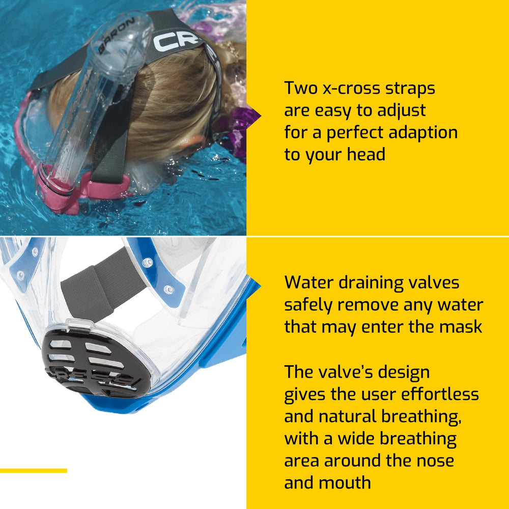 Cressi Rocks fins full view showing vented blade design for efficient propulsion benefit