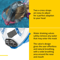 Cressi Rocks fins full view showing vented blade design for efficient propulsion benefit